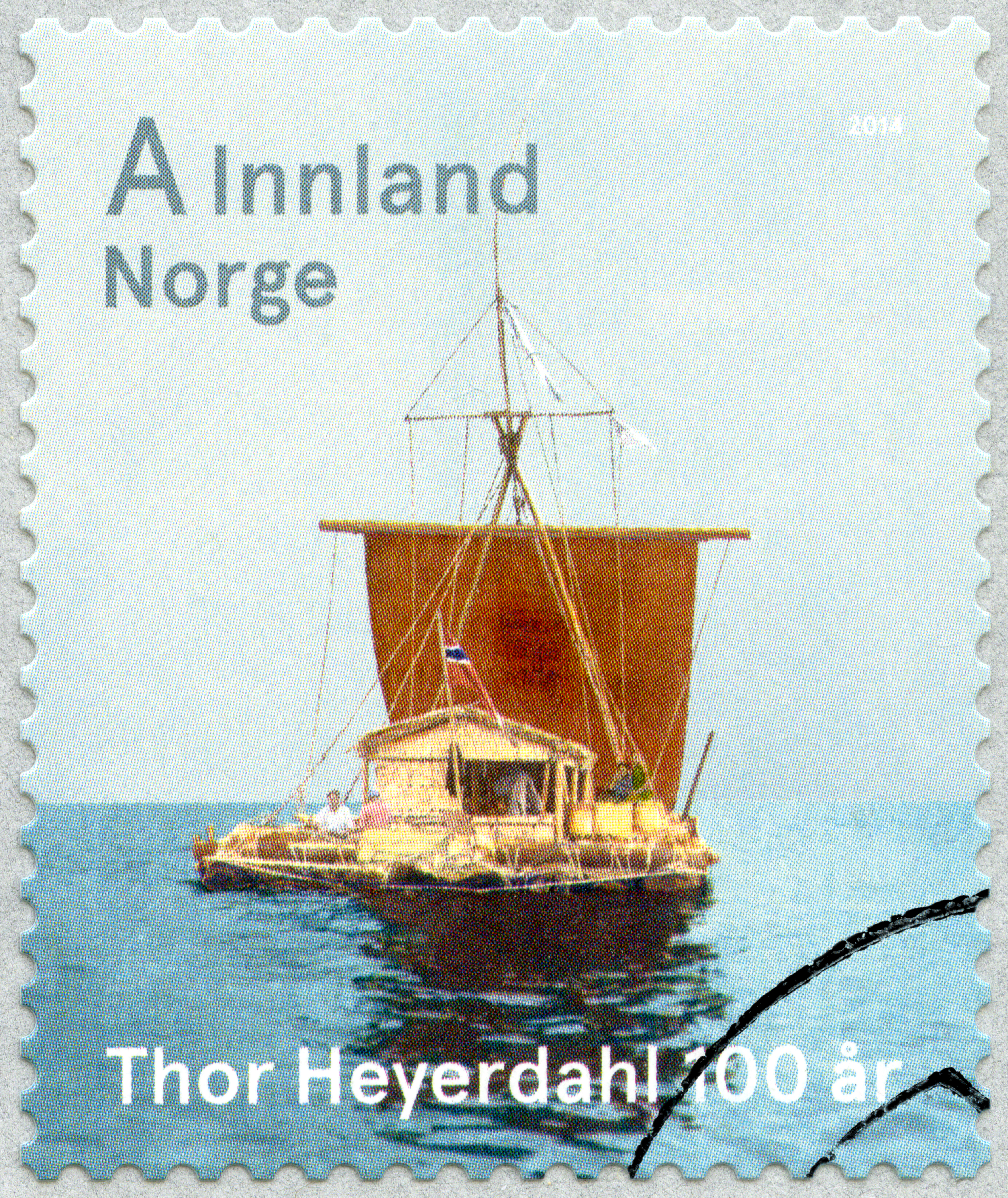 Thor Heyerdahl - Stamp. Nordkapp boats The Journal